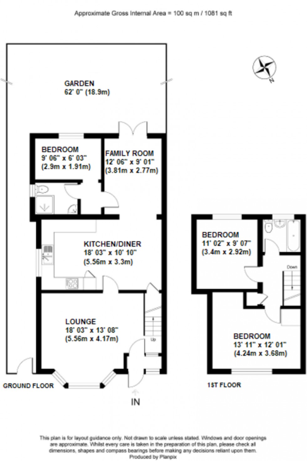Floorplan for Elizabeth Way, Orpington