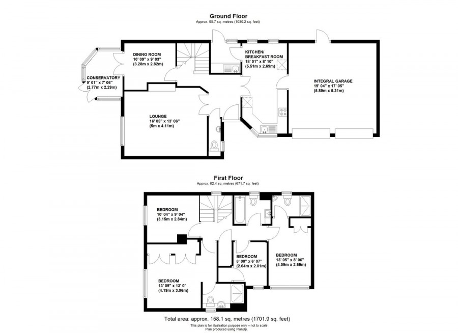 Floorplans For Huron Close, Green Street Green