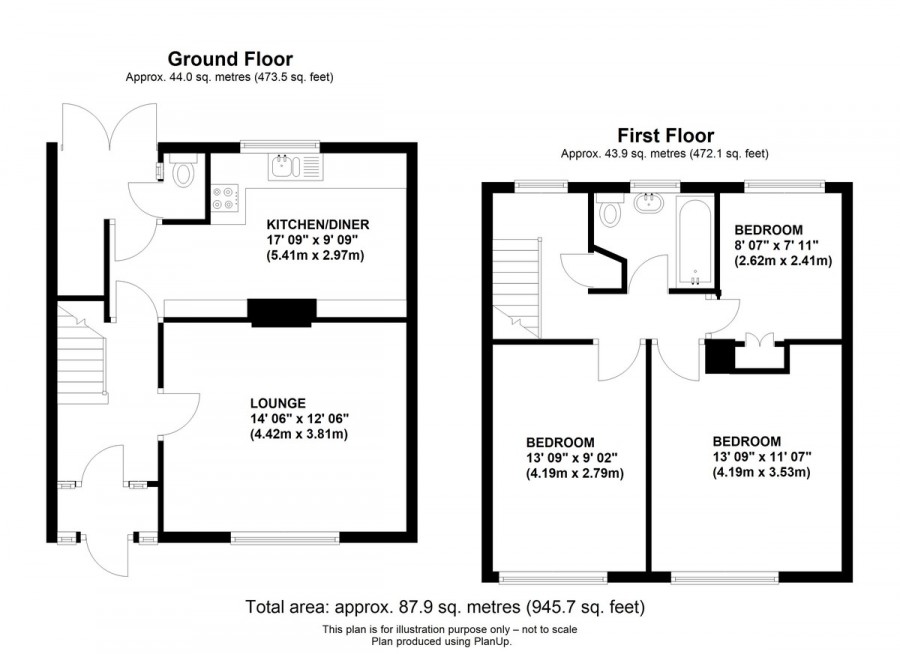 Floorplans For Whippendell Way, Orpington