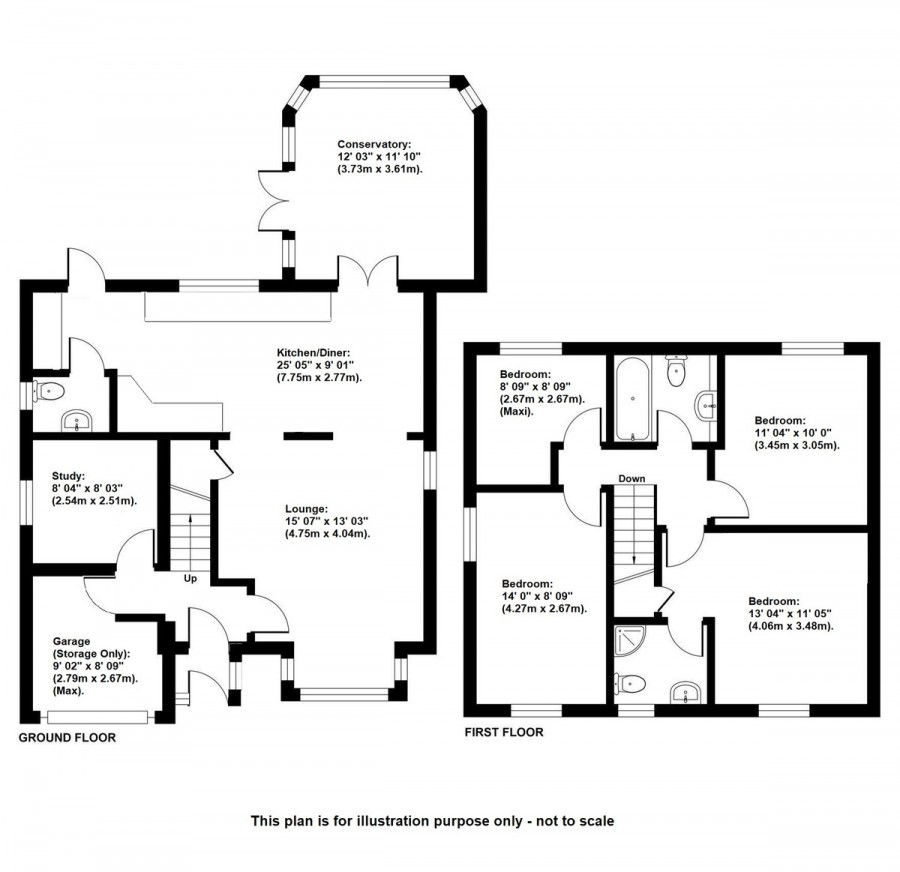 Floorplans For Holywell Close, Orpington