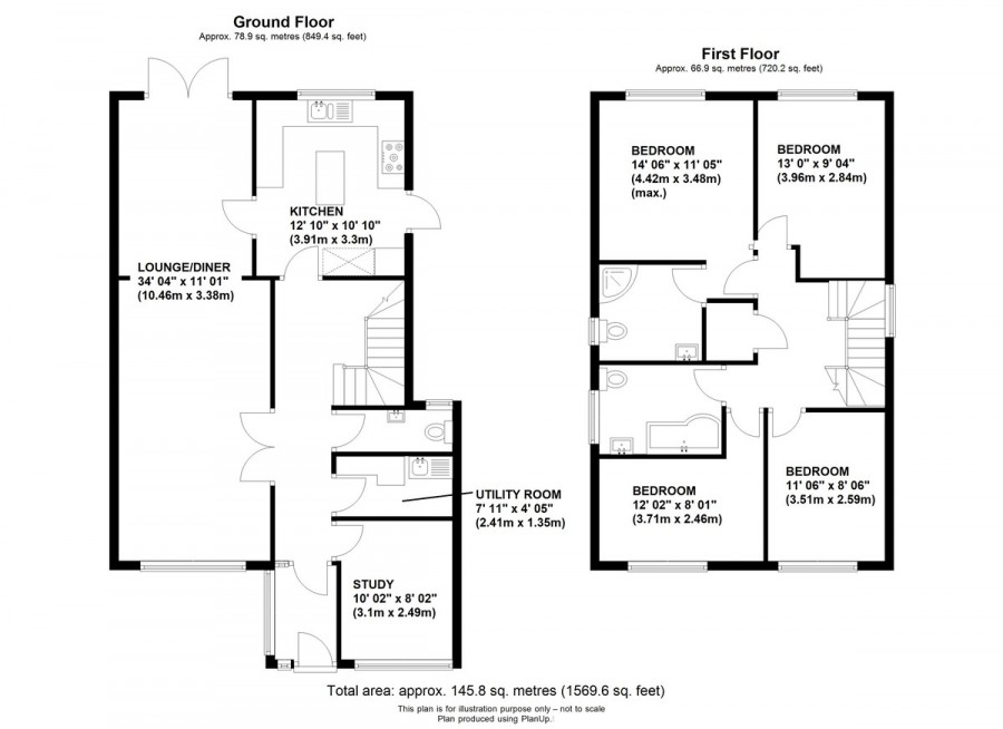 Floorplans For Hilborough Way, Orpington