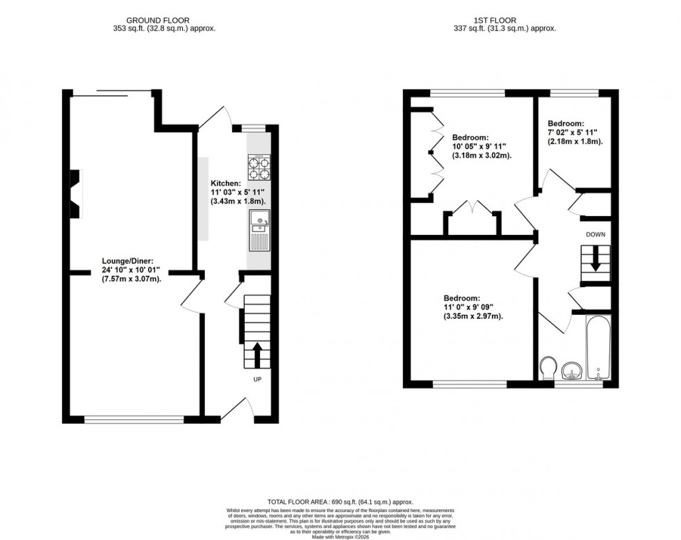 Floorplan for Rutland Way, Orpington